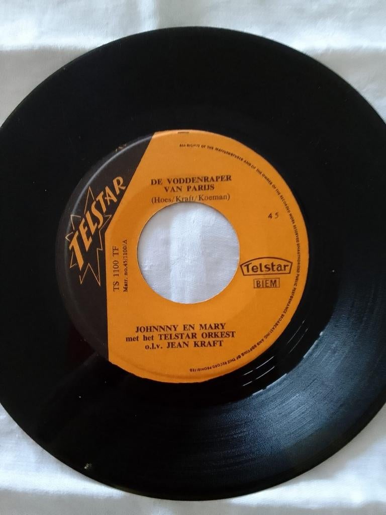 Johnny en Mary - De Voddenraper van Parijs (Telstar 1965), Gebruikt, 7 inch, Single, Ophalen of Verzenden