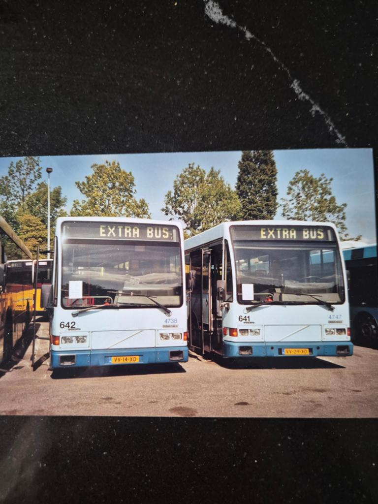 Foto 9x13 bus HTM 642 ex Arriva 4738, Verzamelen, Ophalen of Verzenden, Bus of Metro, Kaart of Prent