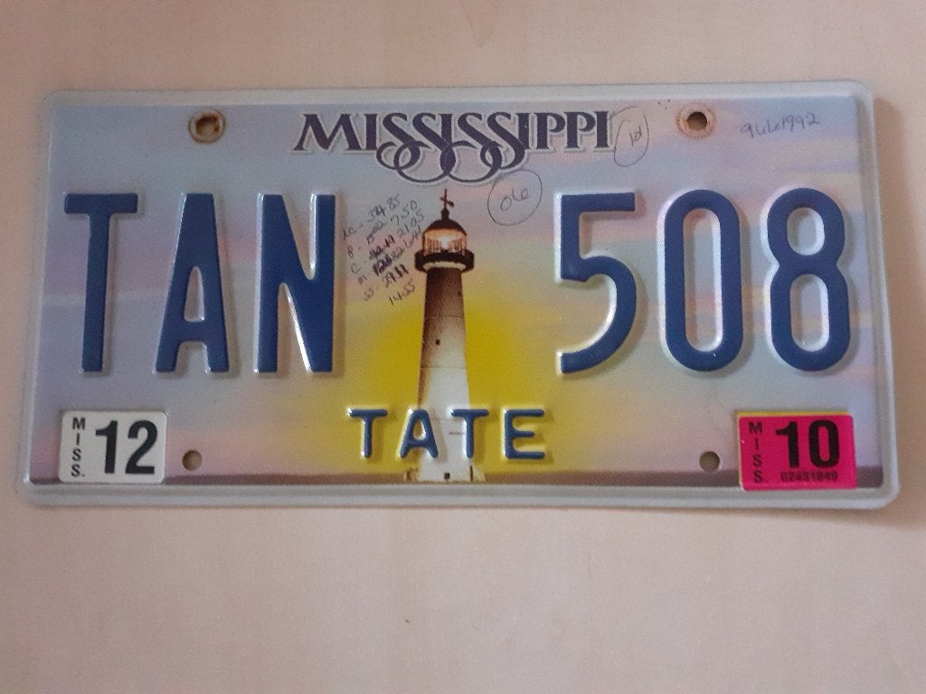 Kentekenplaat Mississippi usa., Ophalen of Verzenden, Gebruikt, Auto's