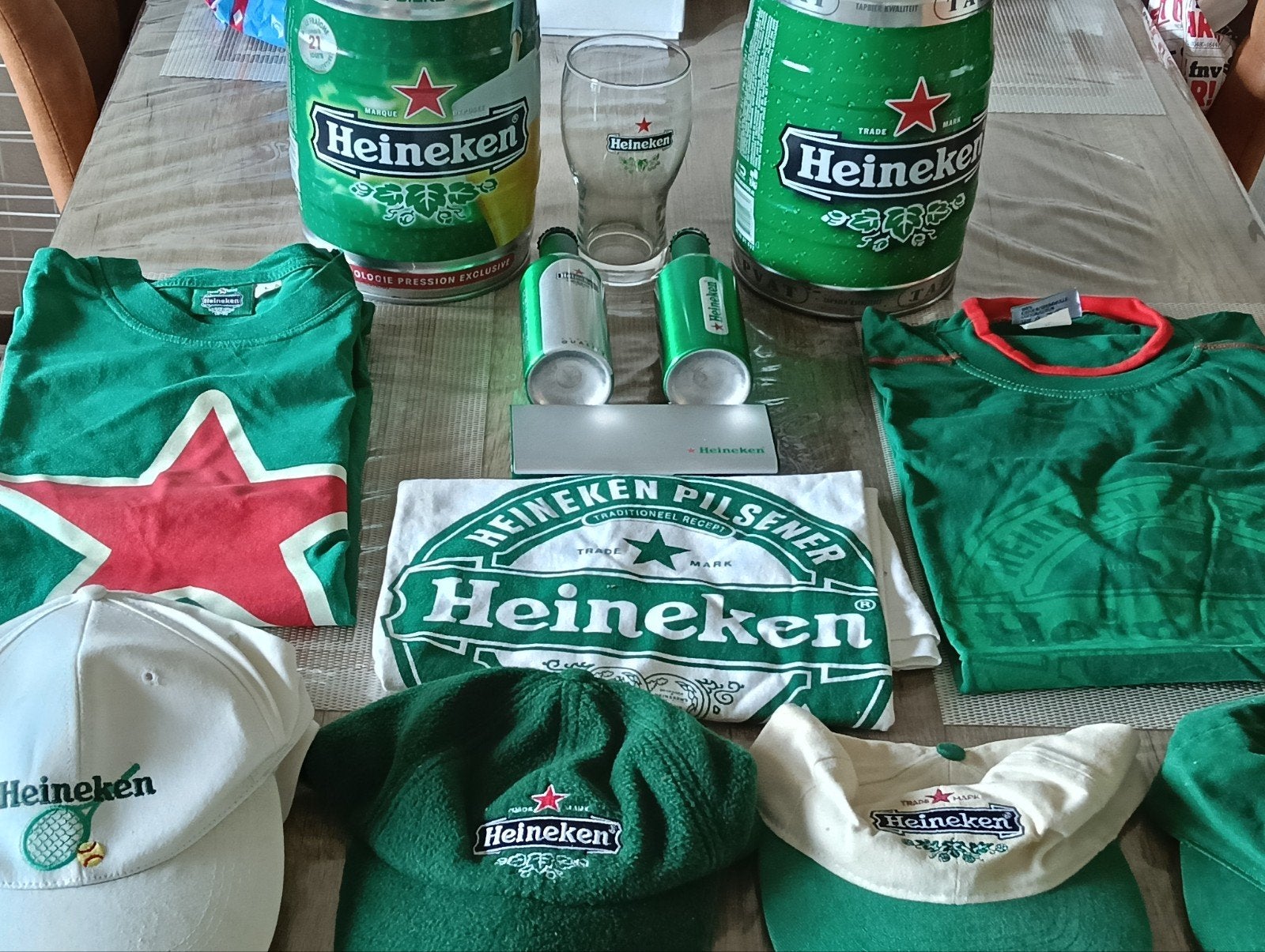 Heineken verzameling: T-shirts, petten, glazen, pennen, etc., Ophalen of Verzenden, Gebruikt, Overige typen, Heineken