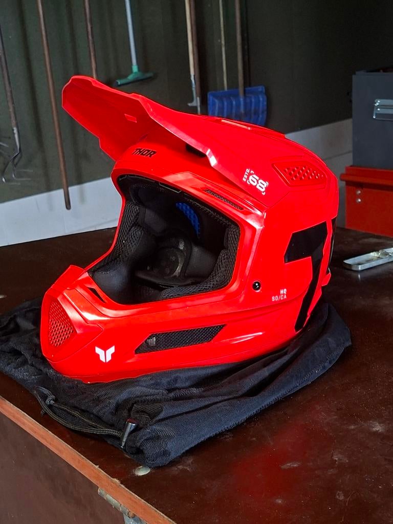 Thor Fleet Red crosshelm (KNMV gekeurd), Motoren, Kleding | Motorhelmen, XL, Tweedehands, Ophalen, Overige merken