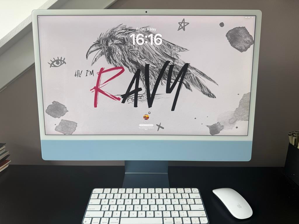 Apple iMac 24” M1 2021, met Magic Keyboard & Mouse, Computers en Software, Ophalen, Zo goed als nieuw, 8 GB, IMac