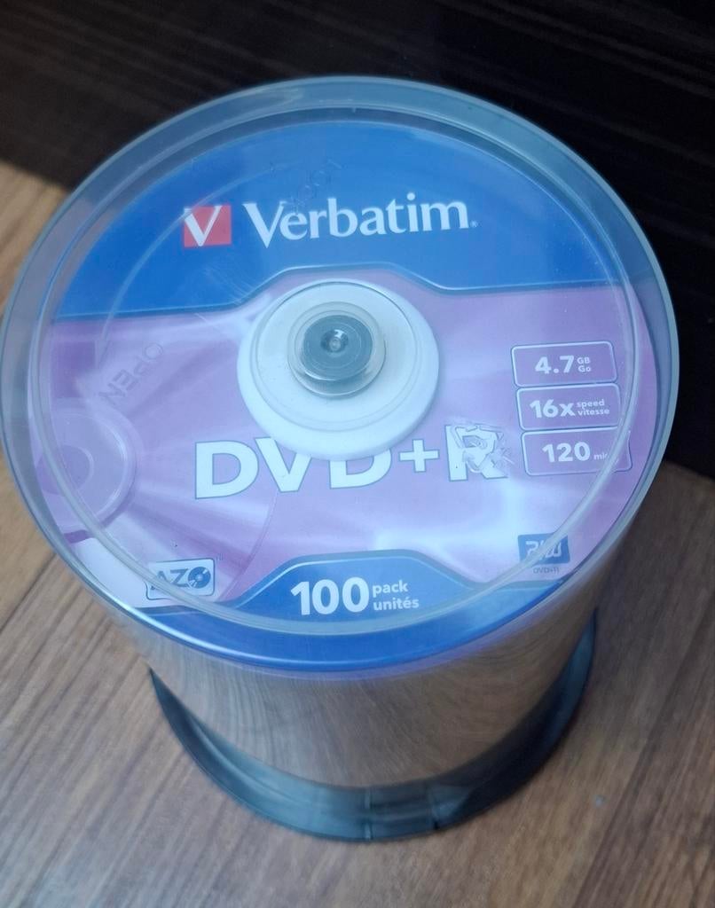 Verbatim DVD+R 100 stuks cakebox 4.7 GB 120 min, Ophalen, Nieuw, Dvd