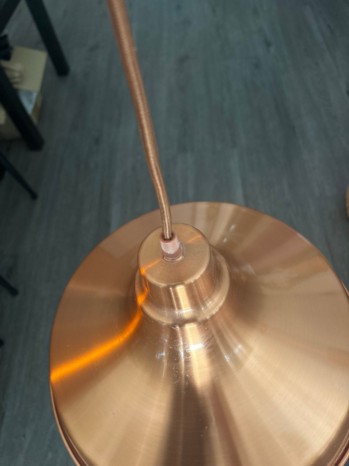 Koperen hanglamp - Industrieel design, Ophalen, Zo goed als nieuw, Metaal, E27 (groot)