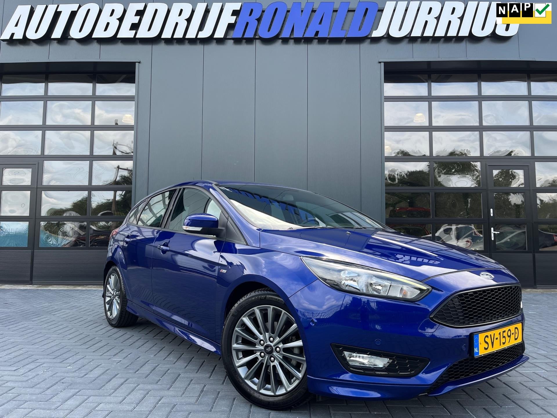 Ford Focus 1.0 ST-Line NLAuto/125Pk/Sync Navigatie/Privacy G, Auto's, Ford, Blauw, Origineel Nederlands, 3 cilinders, 999 cc