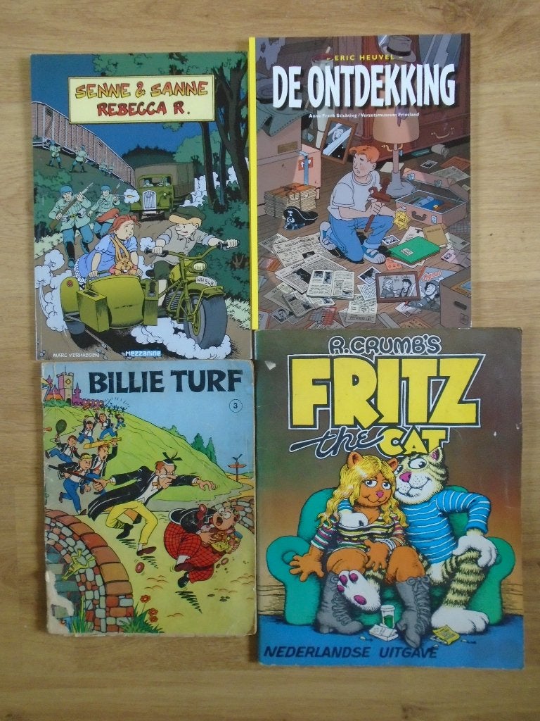 Verzameling oude stripboeken/bladen o.a. Kuifje, Suske, Meerdere stripboeken, Ophalen of Verzenden, Gelezen, Diverse auteurs