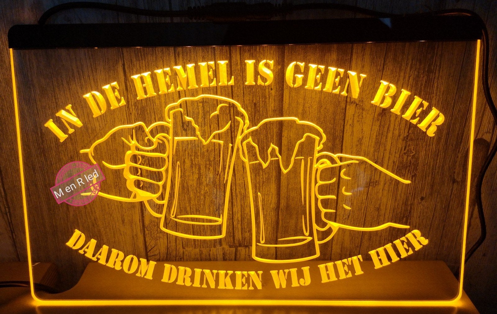 In de hemel is geen bier daarom drinken wij het hier 3D led, Ophalen of Verzenden, Nieuw, Lichtbak of (neon) lamp