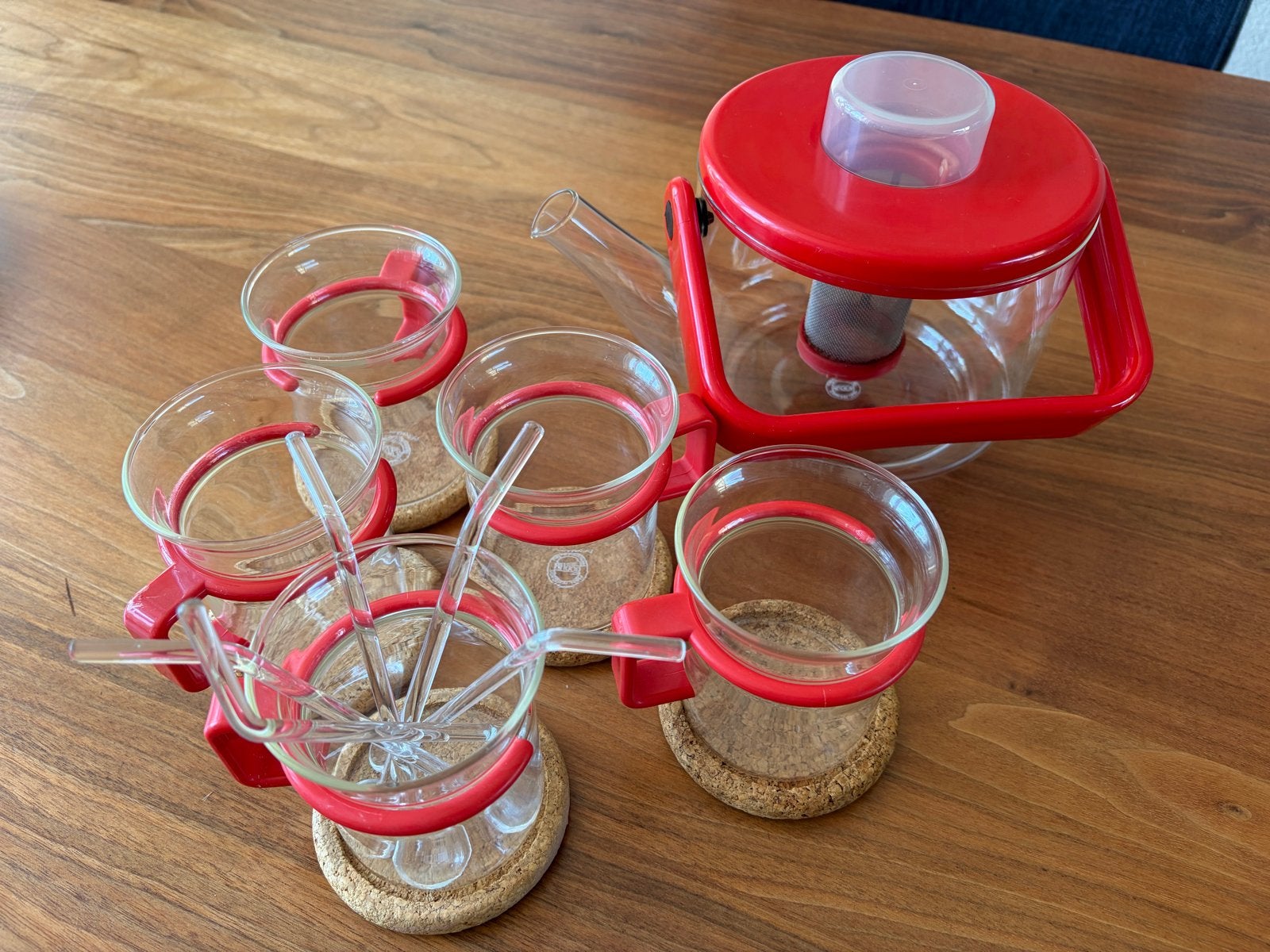Vintage Bodum Bistro Theeservies (Jaren '80) – Rood –, Bodum, Rood, Ophalen, Theepot/fluitketel
