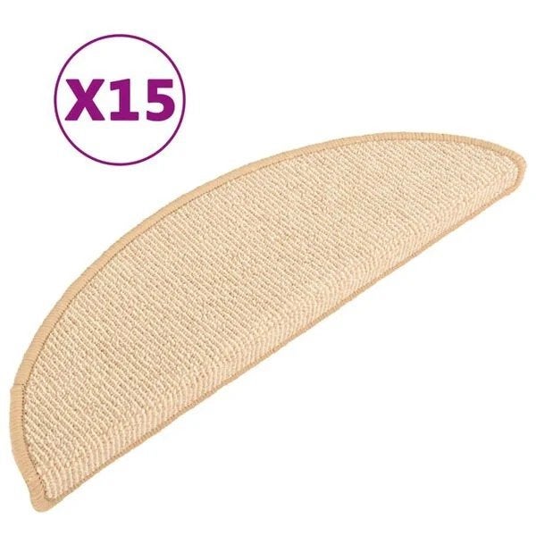 Trapmatten 15 st 56x17x3 cm Crème Halfrond nieuw in doos, Doe-het-zelf en Verbouw, ., Nieuw, Ophalen of Verzenden, .