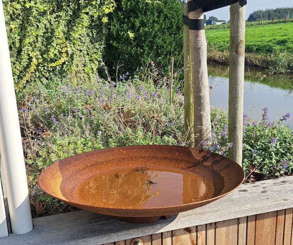 Cortenstaal schaal diameter 60cm x14 cm hoog voor Astrid, Ophalen, Zo goed als nieuw