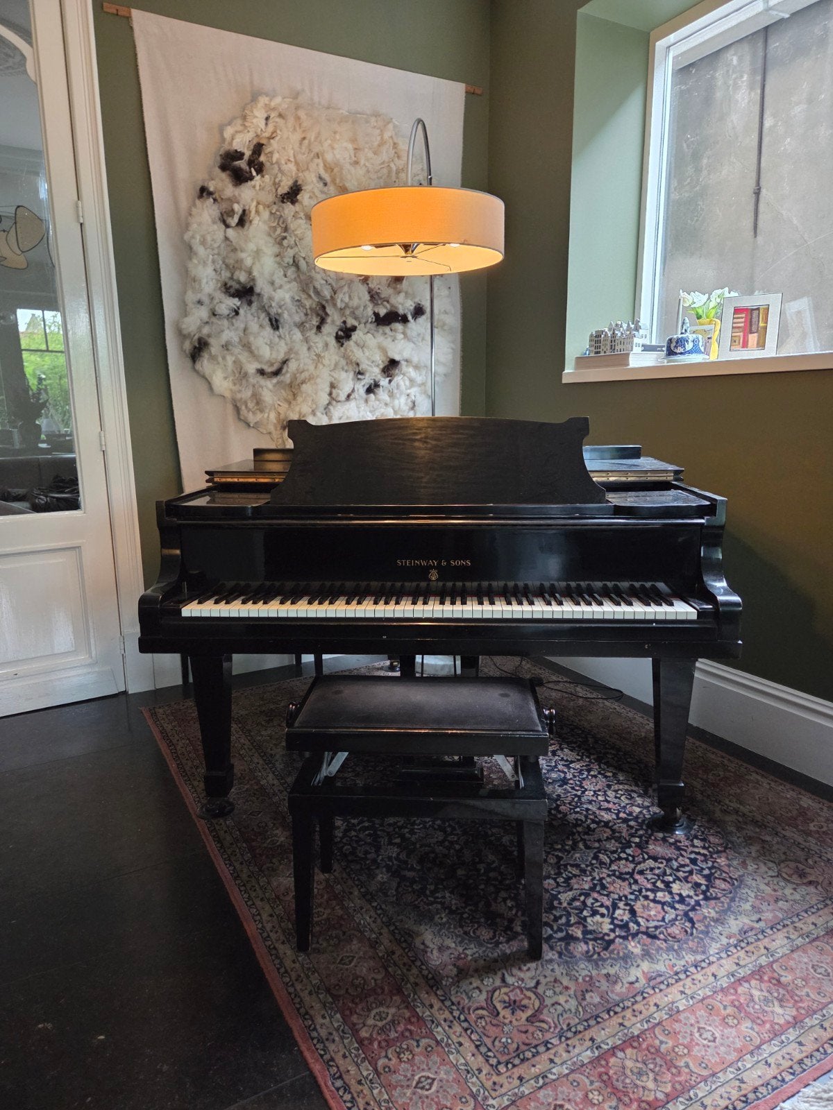 Antieke, goed onderhouden Steinway & Sons vleugel, Muziek en Instrumenten, Piano's, Ophalen, Gebruikt, Zwart, Hoogglans
