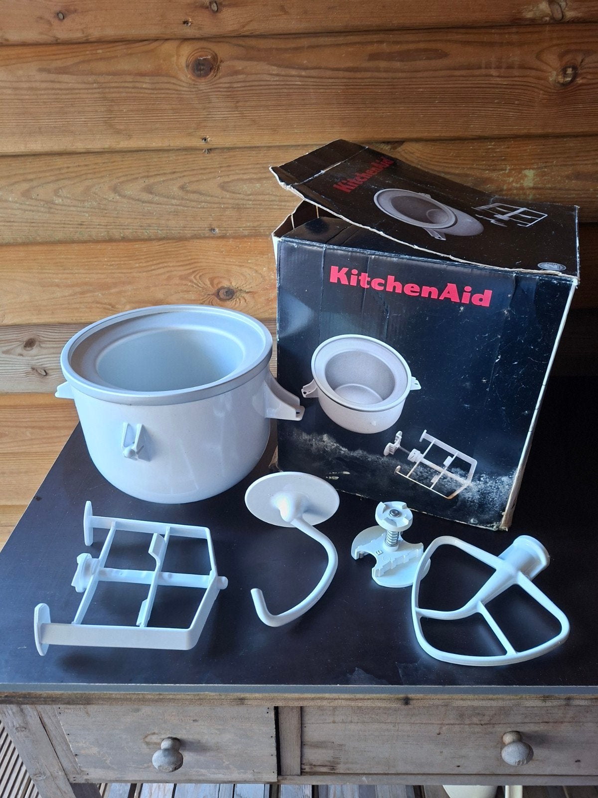 KitchenAid IJsmachine Opzetstuk - Maakt tot 1.9L ijs, Ophalen of Verzenden, Zo goed als nieuw