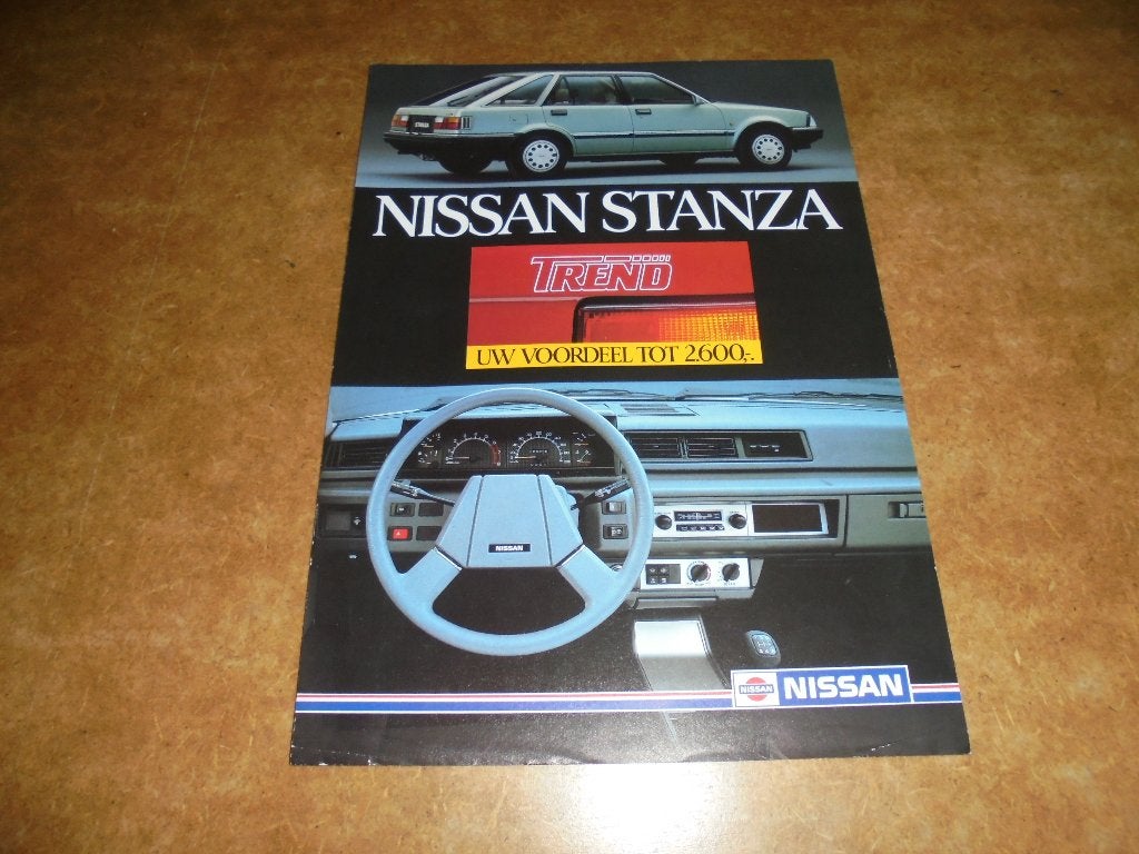 leaflet Nissan Stanza Trend  1985, Ophalen of Verzenden, Zo goed als nieuw, Nissan