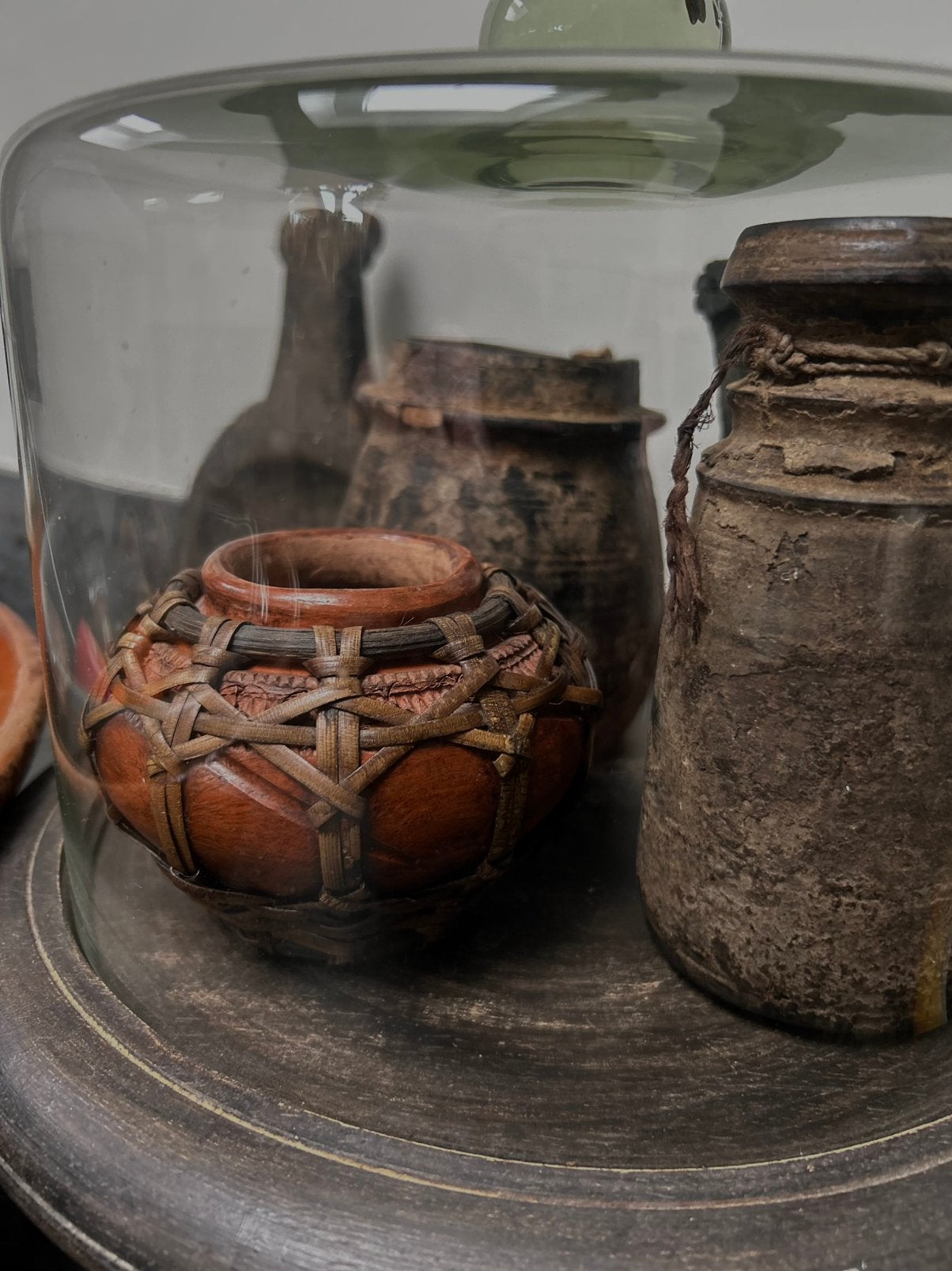 Omwikkeld raku mini kruikje oosters sober bohemian, Ophalen of Verzenden