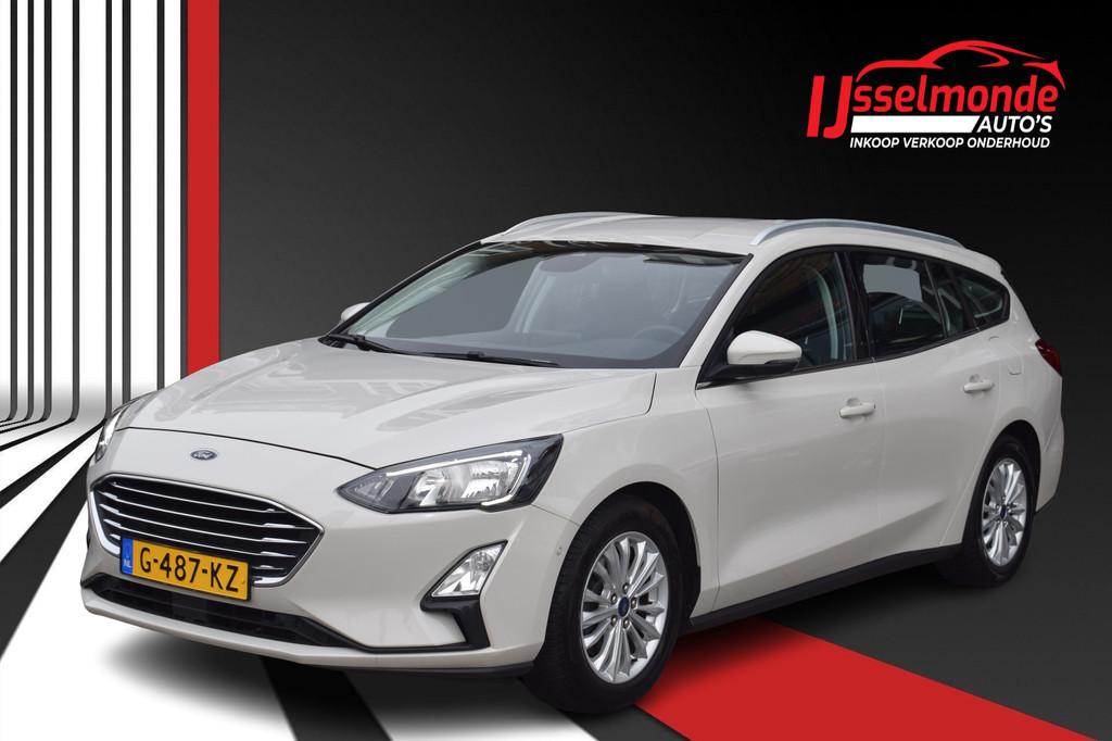 Ford FOCUS Wagon 1.0 EcoBoost Titanium NAP Automaat A.Camera, Stof, Gebruikt, Wit, Origineel Nederlands
