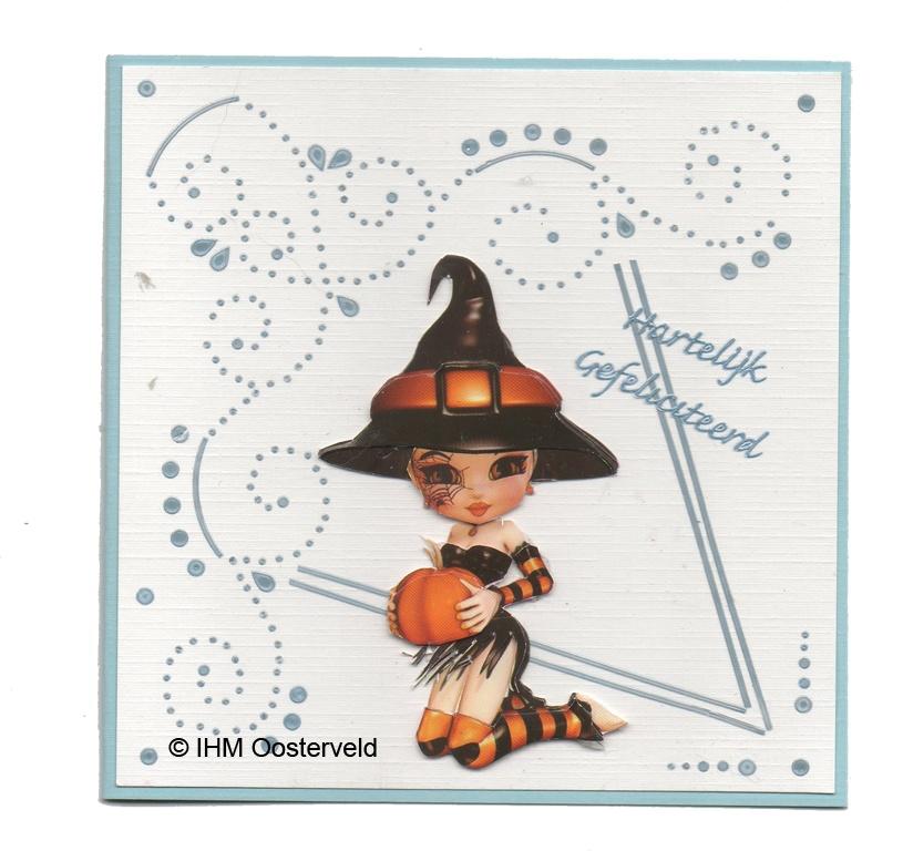 3D Kaart Hobbydots 2 Meisje met pompoe, Ophalen of Verzenden, Nieuw, Kerst
