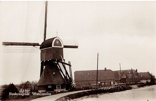 Bleskensgraaf, Watermolen,  31-07-1951, Verzenden, 1940 tot 1960, Gelopen, Zuid-Holland