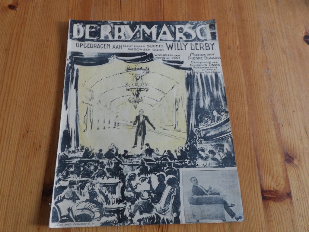 Derby marsch - pierre blaauw / hans de regt - willy derby, Piano, Gebruikt, Ophalen of Verzenden, Artiest of Componist