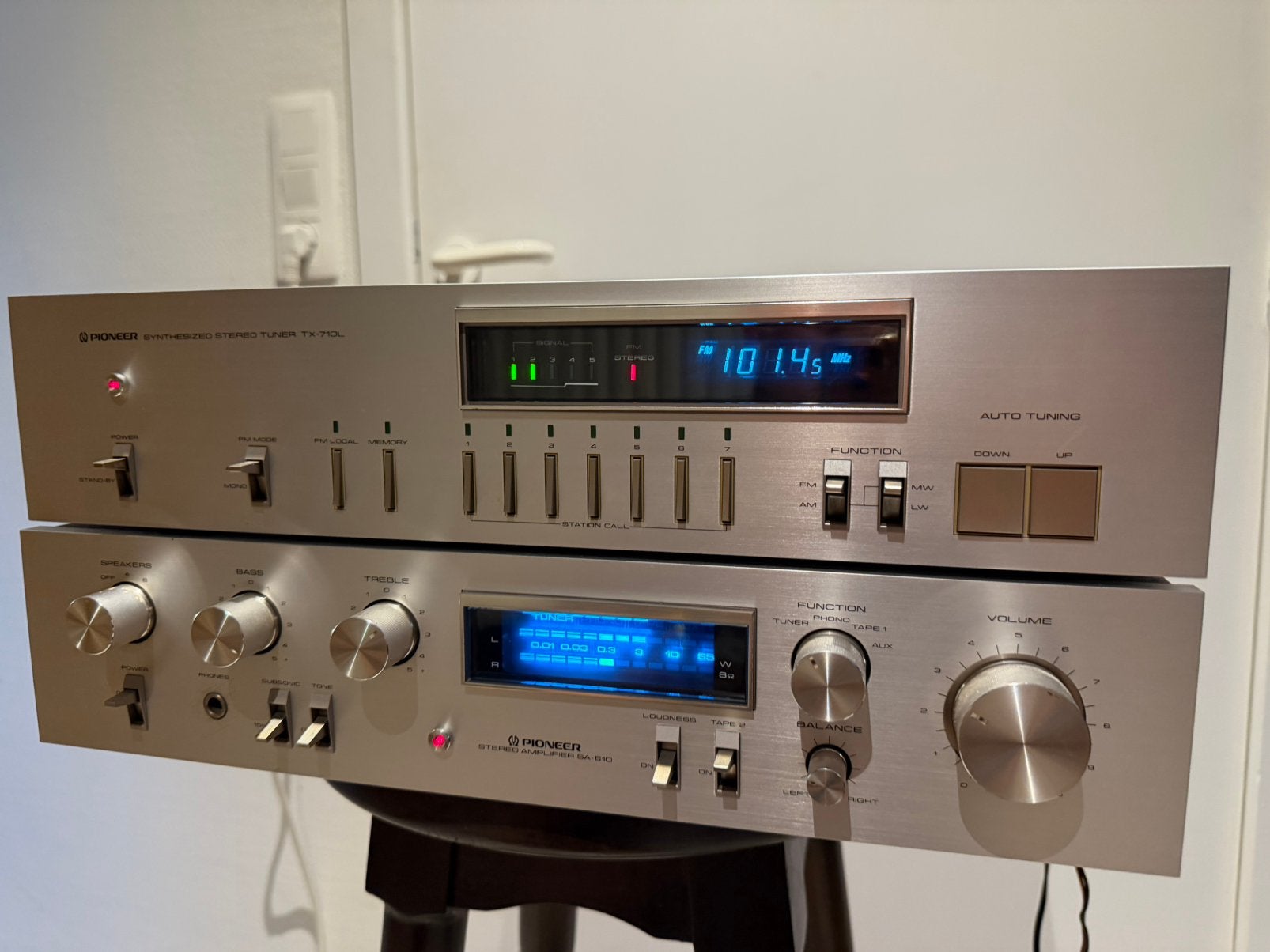 Pioneer TX-710L + SA-610 Hi-Fi Set blue line Japanse Stereo, Ophalen of Verzenden, Zo goed als nieuw, Pioneer