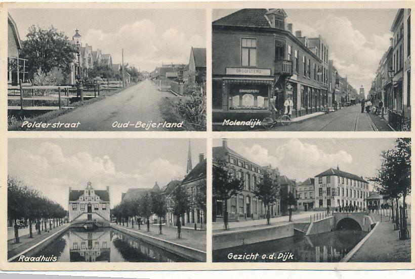 11059 Oud-Beijerland vierluik, Ophalen of Verzenden, 1940 tot 1960, Zuid-Holland