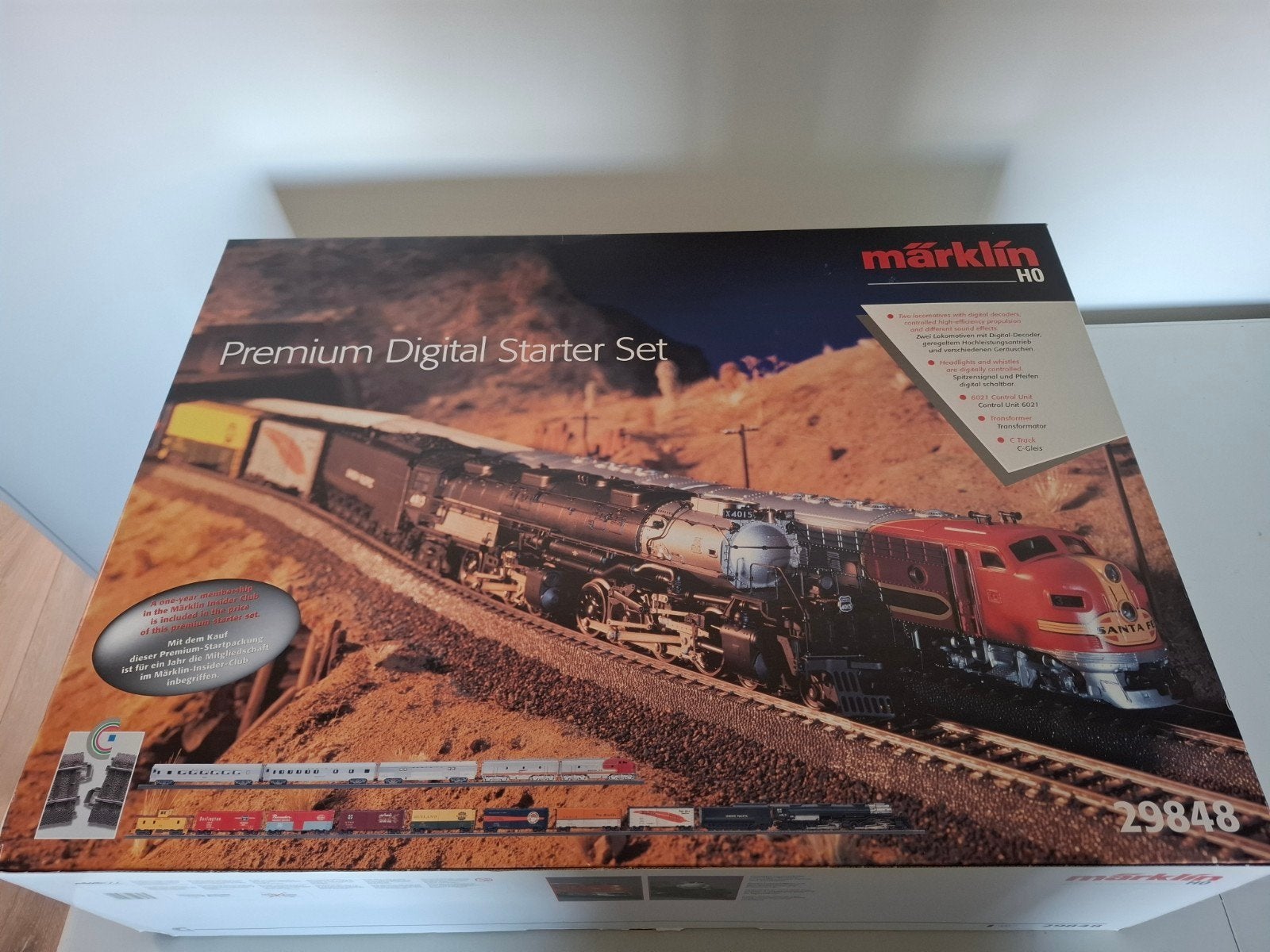 Marklin H0 29848 MEGA startset met Bigboy Santa fe EMD F7, Wisselstroom, Treinset, Nieuw, Ophalen of Verzenden