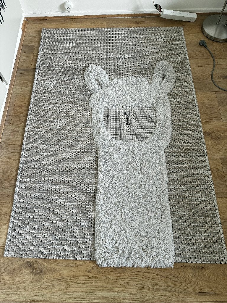 Lama tapijt, Ophalen, 100 tot 150 cm, 150 tot 200 cm, Grijs
