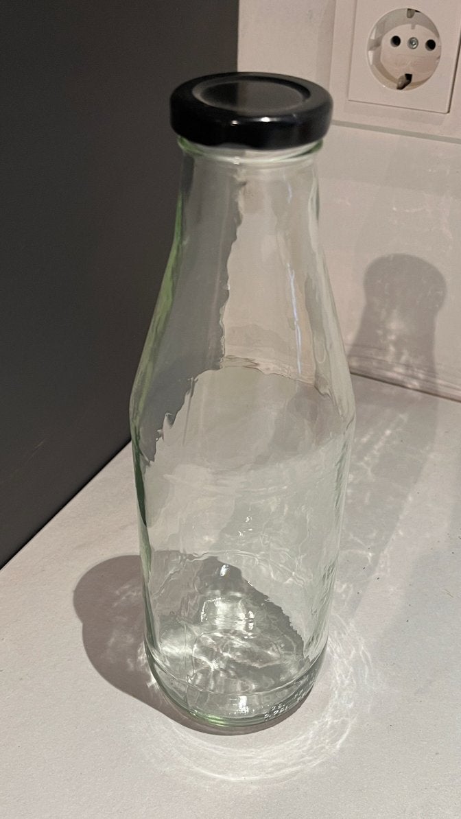 100 Nieuwe Glazen Sausflessen met Zwarte Dop voor Sap e.d., Transparant, Nieuw, Met deksel, Ophalen of Verzenden