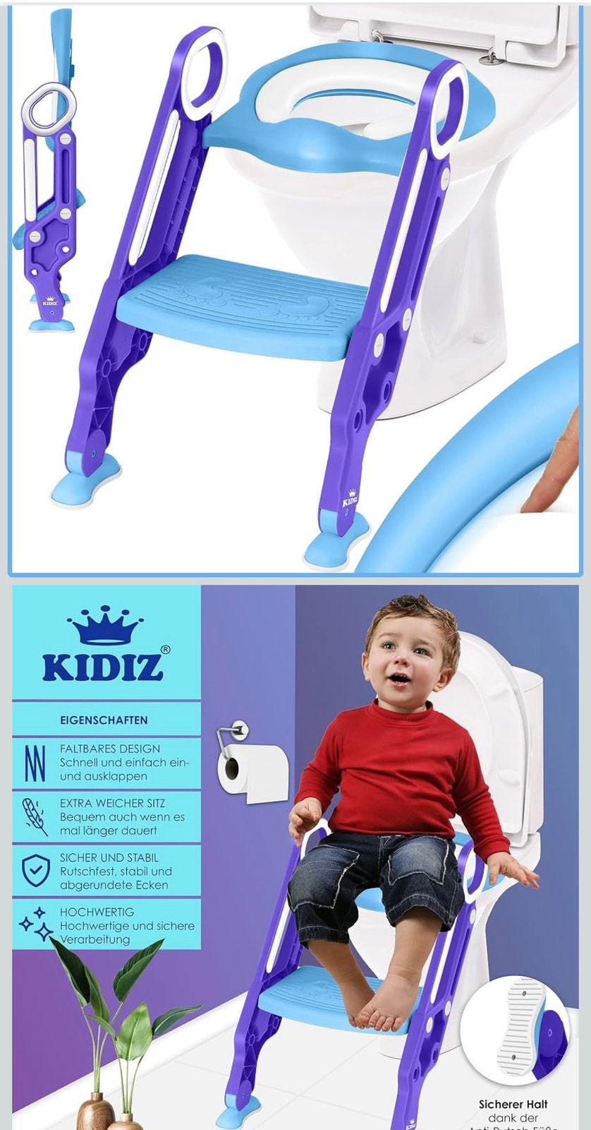 Kinder toiletbril met trap Kidiz, Ophalen, Zo goed als nieuw