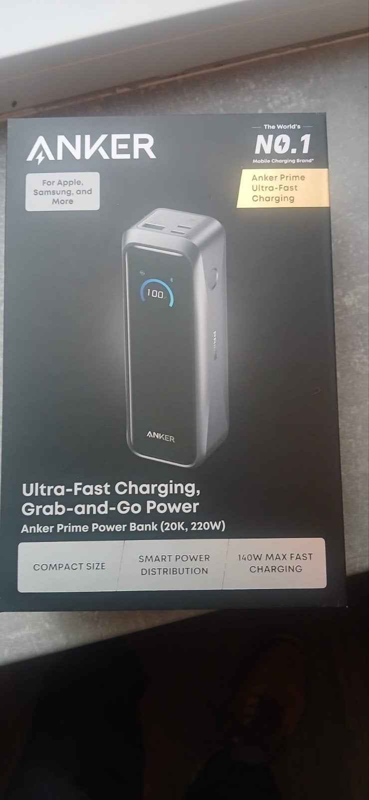 Anker Prime Power Bank 20K, 220W - Ultrasnel Opladen, Anker, USB-C, Universeel, Ophalen of Verzenden