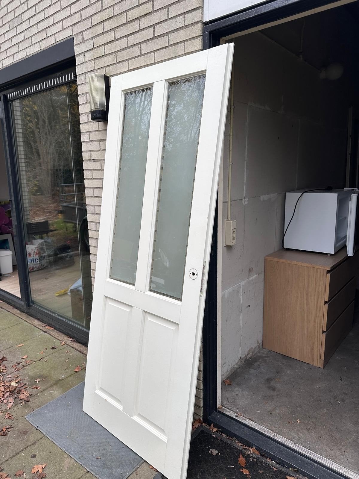 Opdek Paneeldeur met Melkglas 83x211 cm, Ophalen, Gebruikt