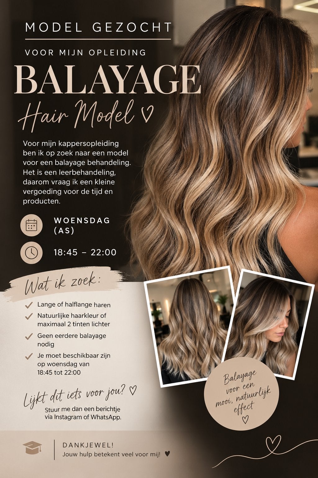 Model gezocht voor GRATIS Balayage, Ophalen, Overige typen