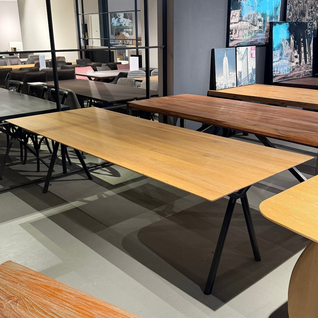 tafel eiken massief 4cm dik eiken blad 260x100cm, Huis en Inrichting, Tafels | Eettafels, Nieuw, 50 tot 100 cm, 200 cm of meer