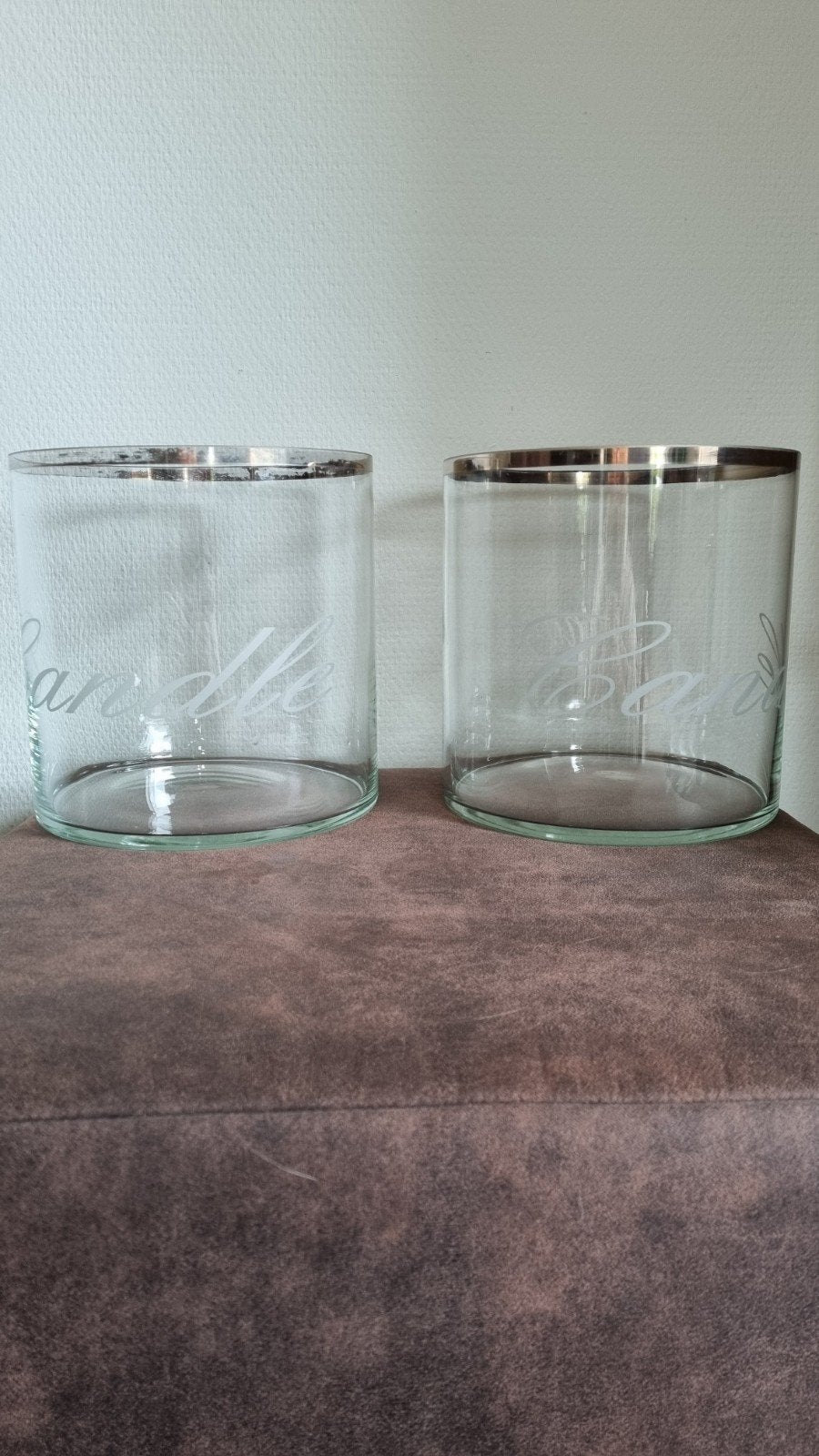 2 Glazen windlichten., Huis en Inrichting, Ophalen