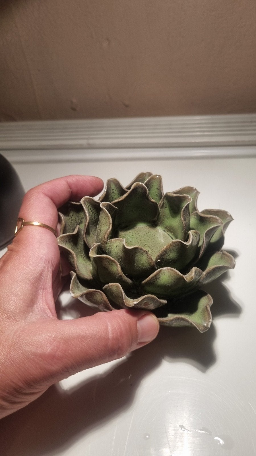 Decoratief waxine houdertje in de vorm van een lotus, Ophalen of Verzenden, Zo goed als nieuw
