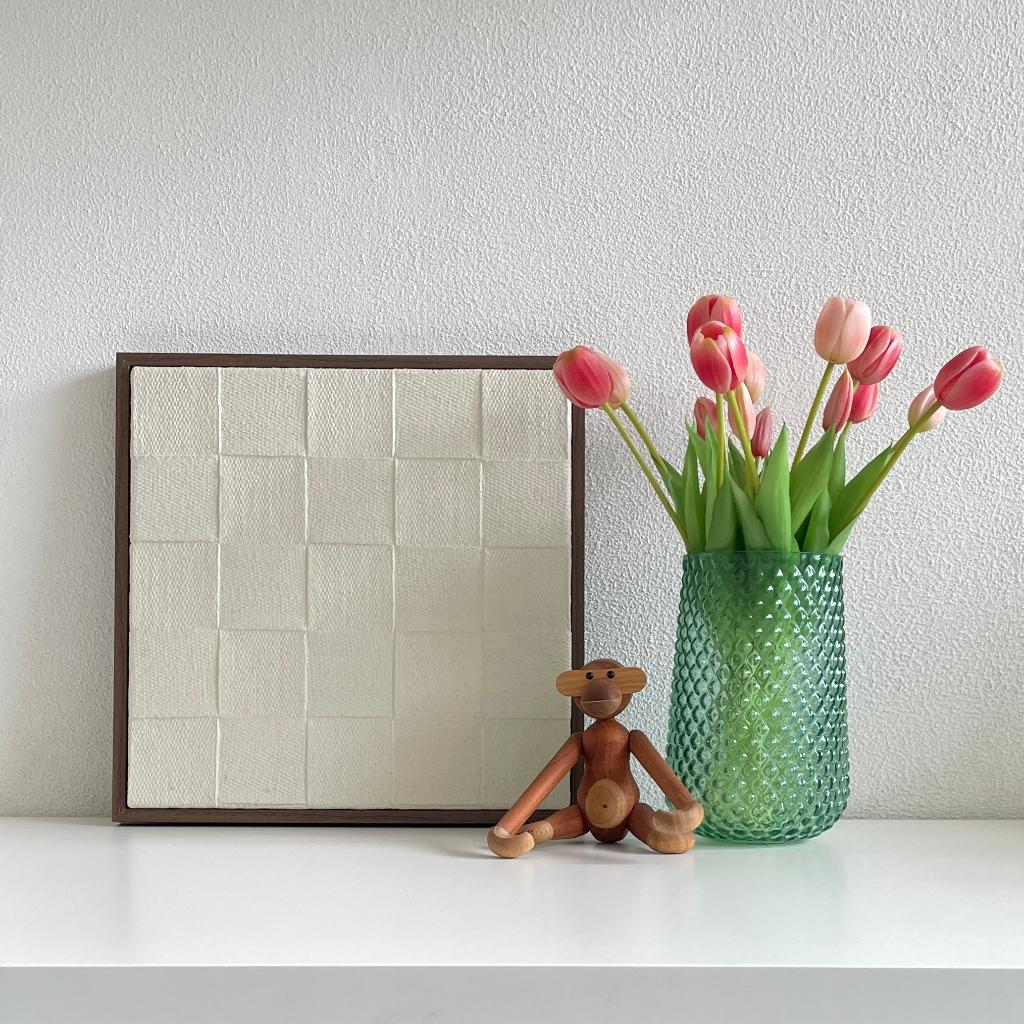 Schilderij /Wanddecoratie - Jute op hout in bruine lijst., Huis en Inrichting, Woonaccessoires | Schilderijen, Tekeningen en Foto's