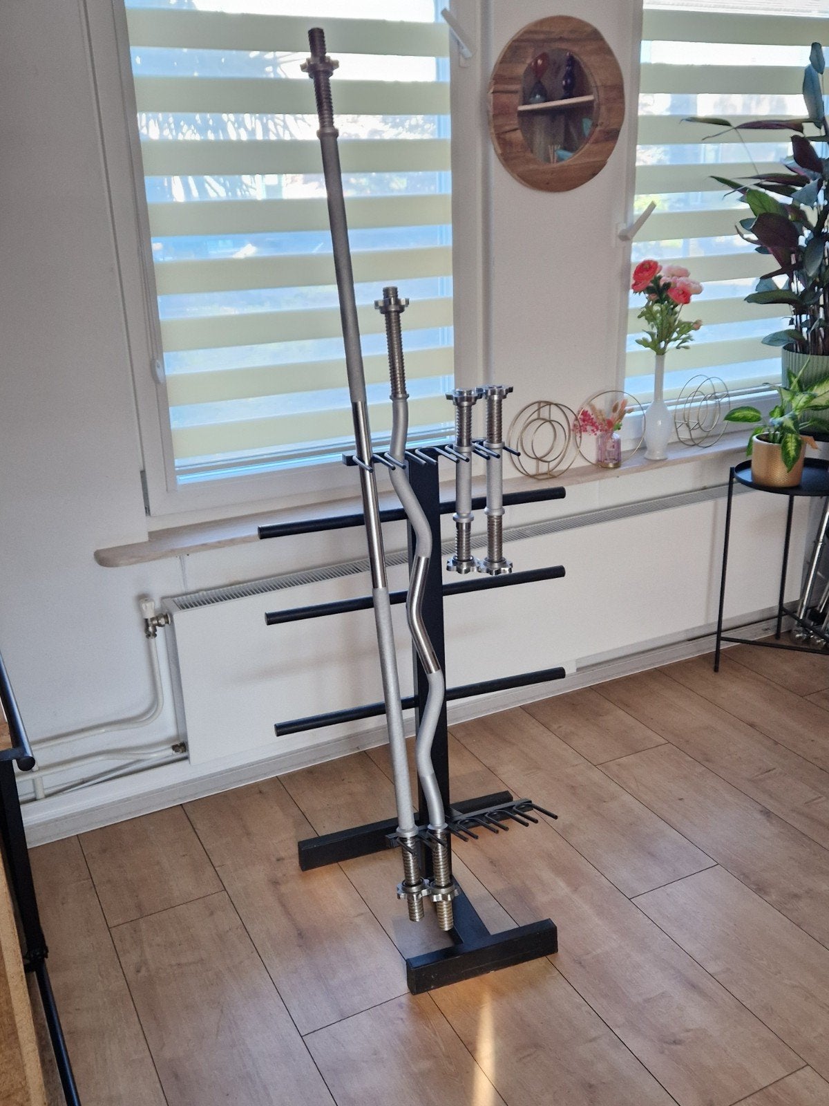 halterstangen en gewichten rek, Sport en Fitness, Fitnessmaterialen, Ophalen, Zo goed als nieuw, Overige typen
