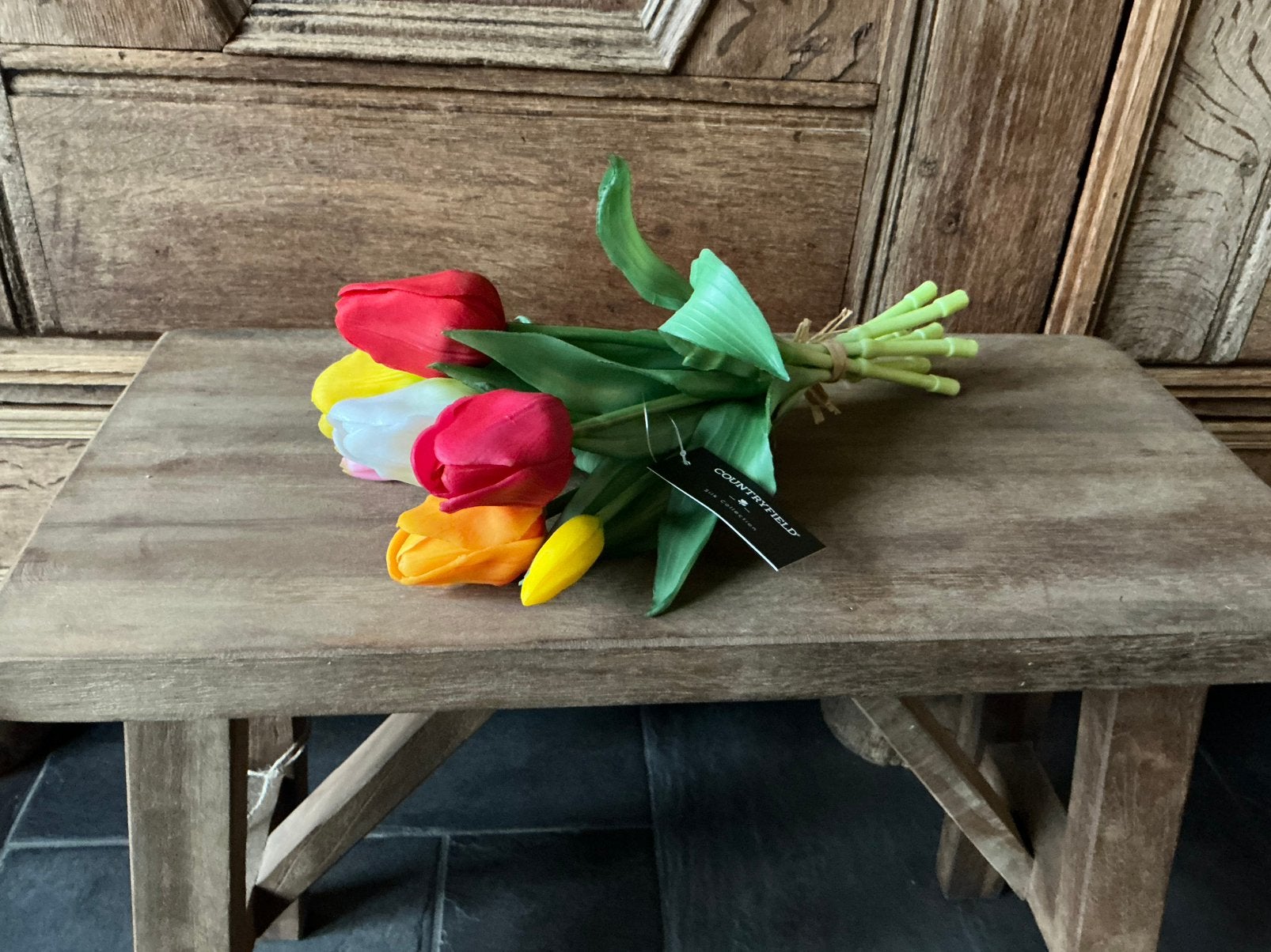 NIEUW bos Countryfield veelkleurige real touch tulpen, Ophalen of Verzenden, Nieuw