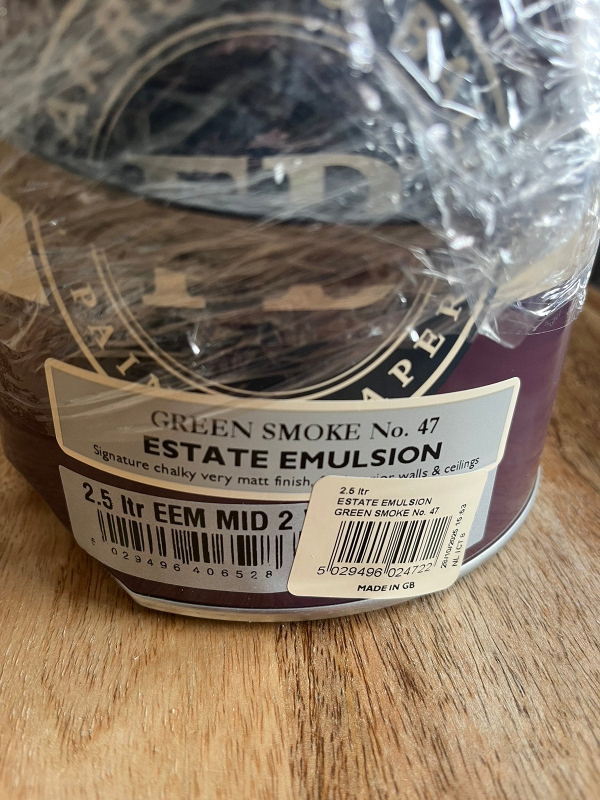 Farrow & ball green smoke muurverf 2,5 liter nieuw, Ophalen of Verzenden, Nieuw, Groen