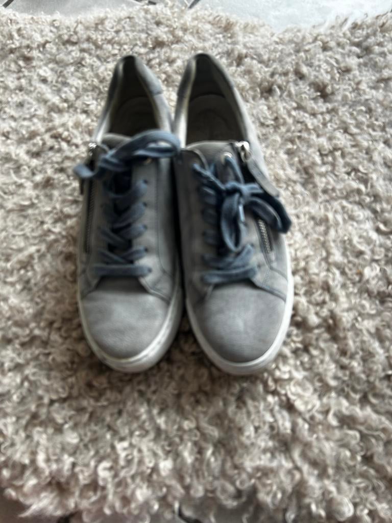 Gabor sneakers - Grijs blauwe suède met ritsen Maat 6, Ophalen of Verzenden, Grijs, Sneakers of Gympen, Zo goed als nieuw