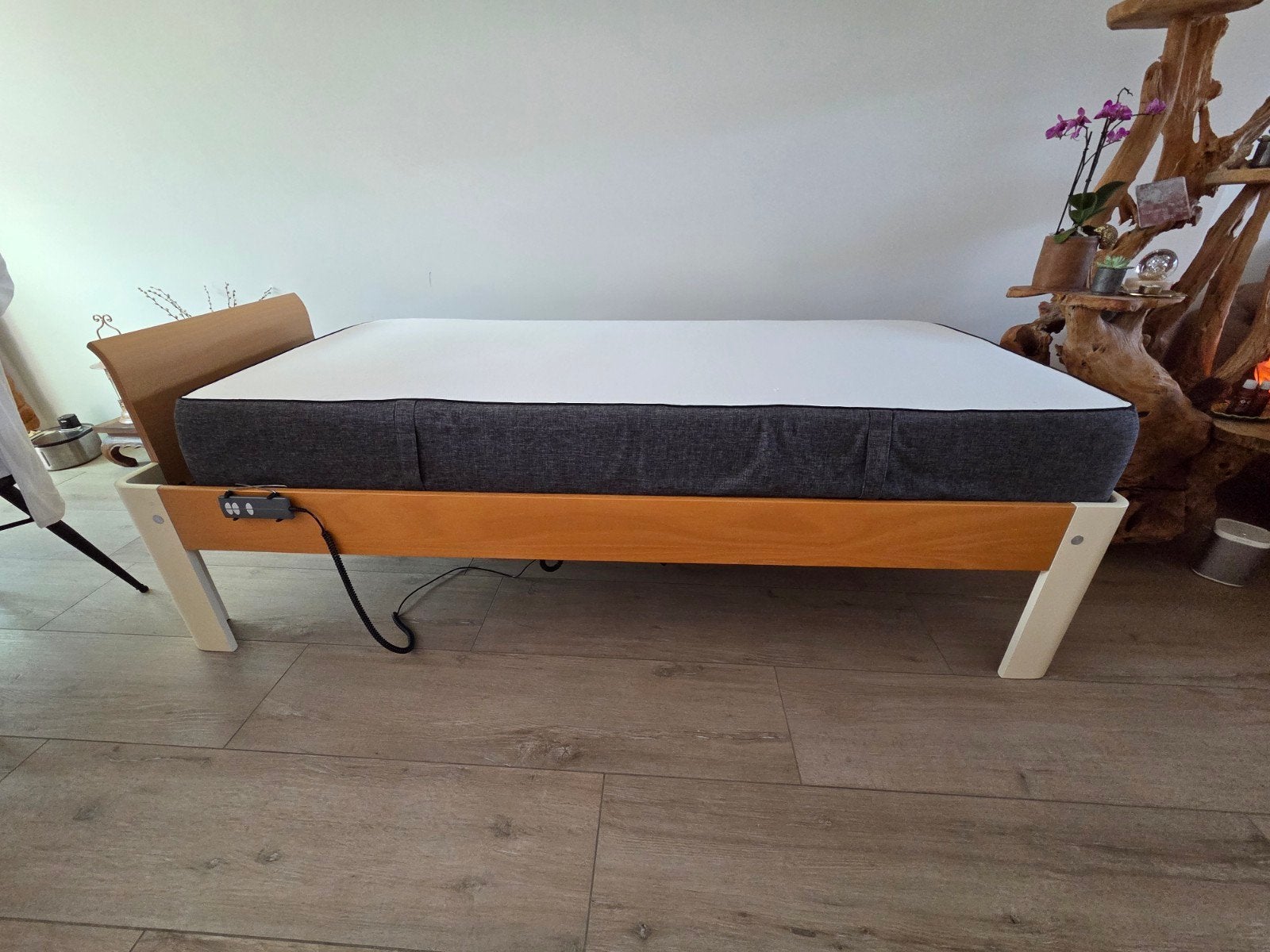 Electrisch verstelbaar Auping spiraal bed met 2 motoren, Ophalen, 90 cm, Eenpersoons, 210 cm