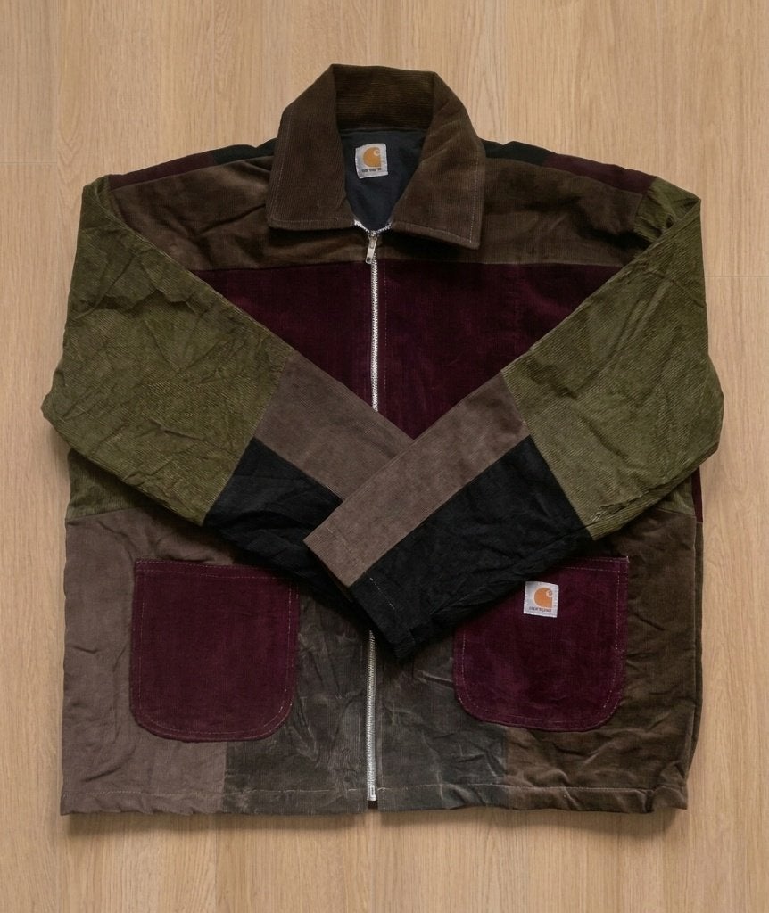 Unieke Carhartt WIP Corduroy Colorblock Jas – Maat M, Kleding | Heren, Carhartt, Ophalen of Verzenden, Zo goed als nieuw, Meerkleurig