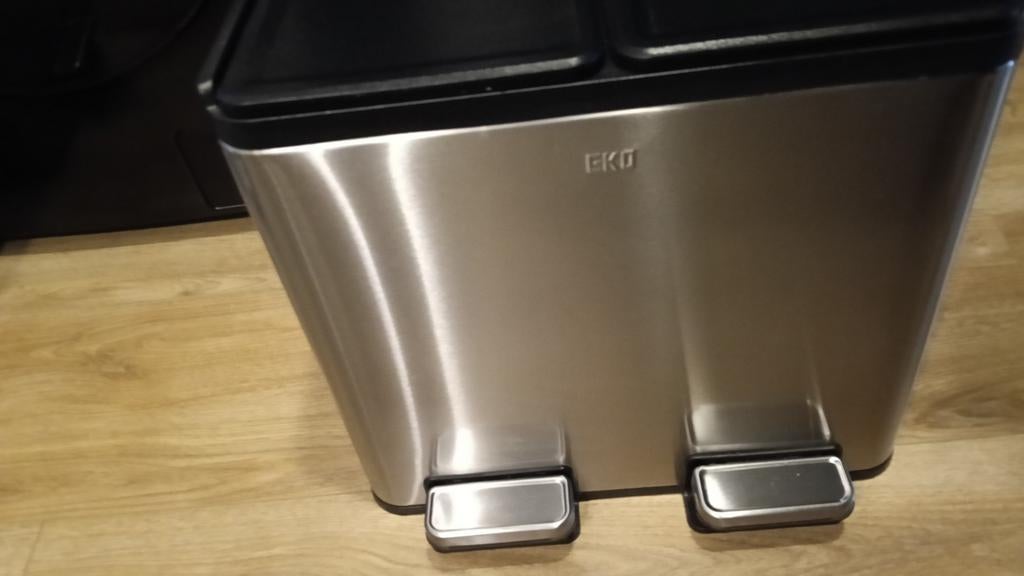 EKO Pedaalemmer 10L RVS - Afval scheiden, Met pedaal, Ophalen of Verzenden, Zo goed als nieuw, Rvs