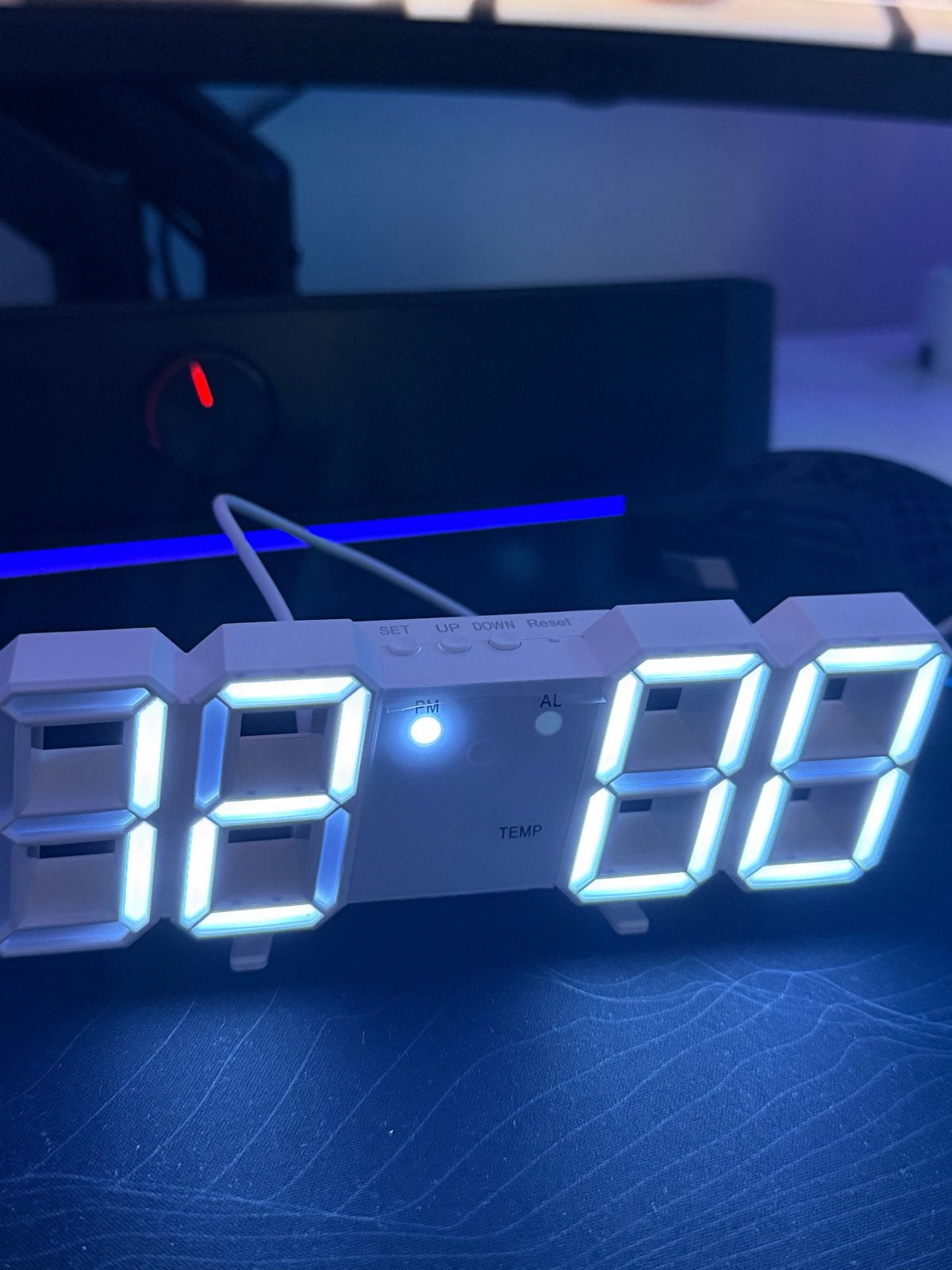 Digitale LED Wekker met Temperatuurweergave, Ophalen, Met verlichting, Wit, Nieuw