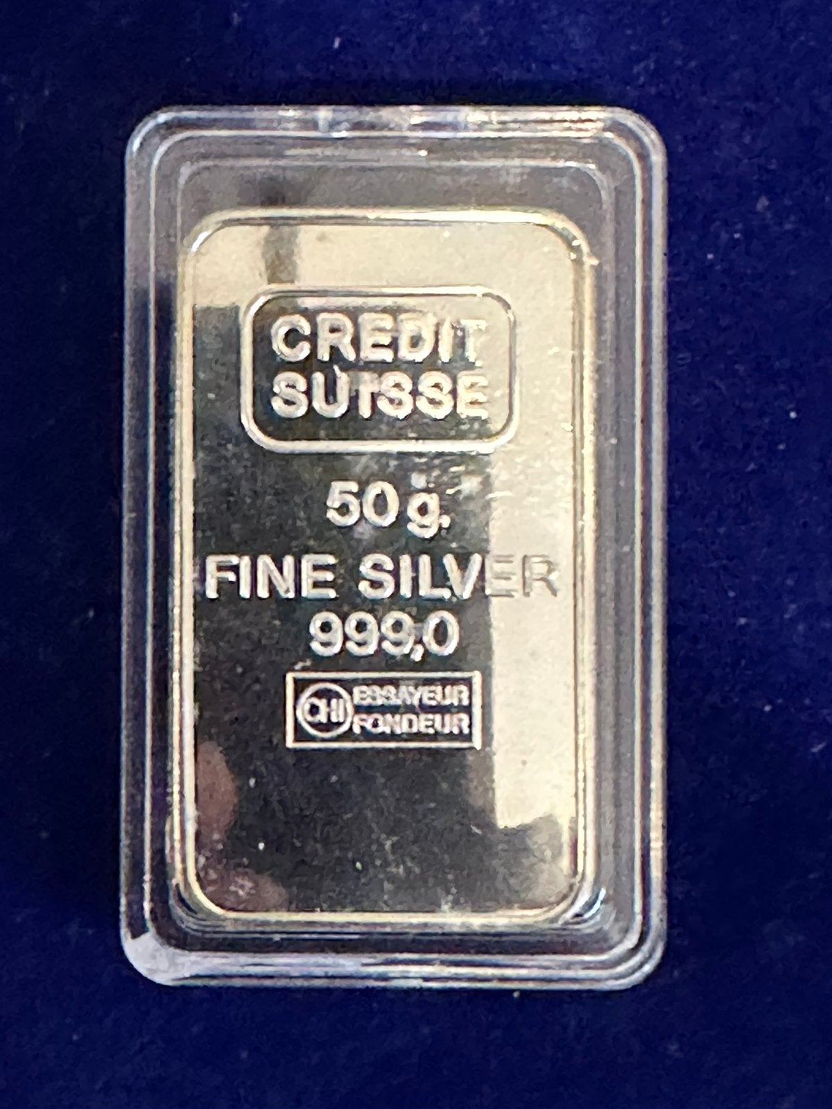 Credit suisse baartje 50 gram zilver, Ophalen of Verzenden, Zilver