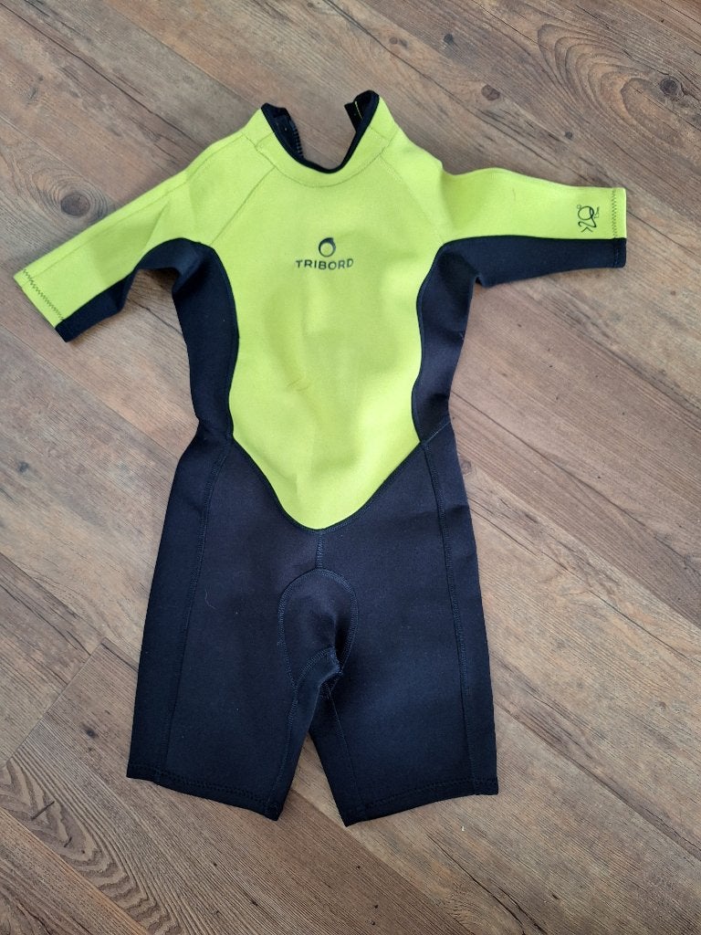 Wetsuit kind 8-10 jaar Groen/zwart, Watersport en Boten, Ophalen, Wetsuit, Zo goed als nieuw, Tribord
