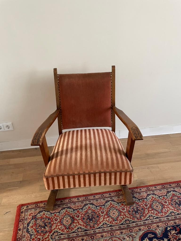 Vintage art deco jaren 30 stoel, Huis en Inrichting, Fauteuils, Ophalen, Zo goed als nieuw