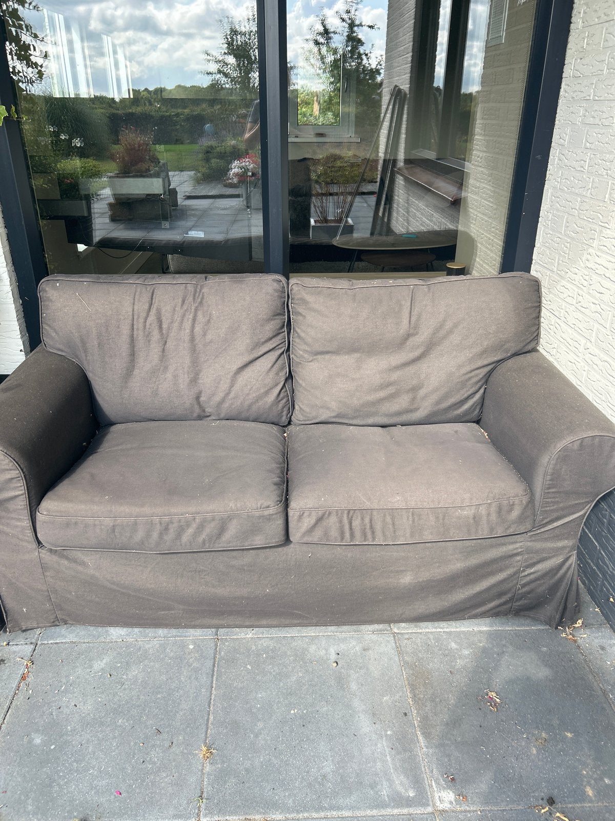 Gratis Ikea bank Zwart, Huis en Inrichting, Ophalen, Gebruikt, 150 tot 200 cm, Tweepersoons
