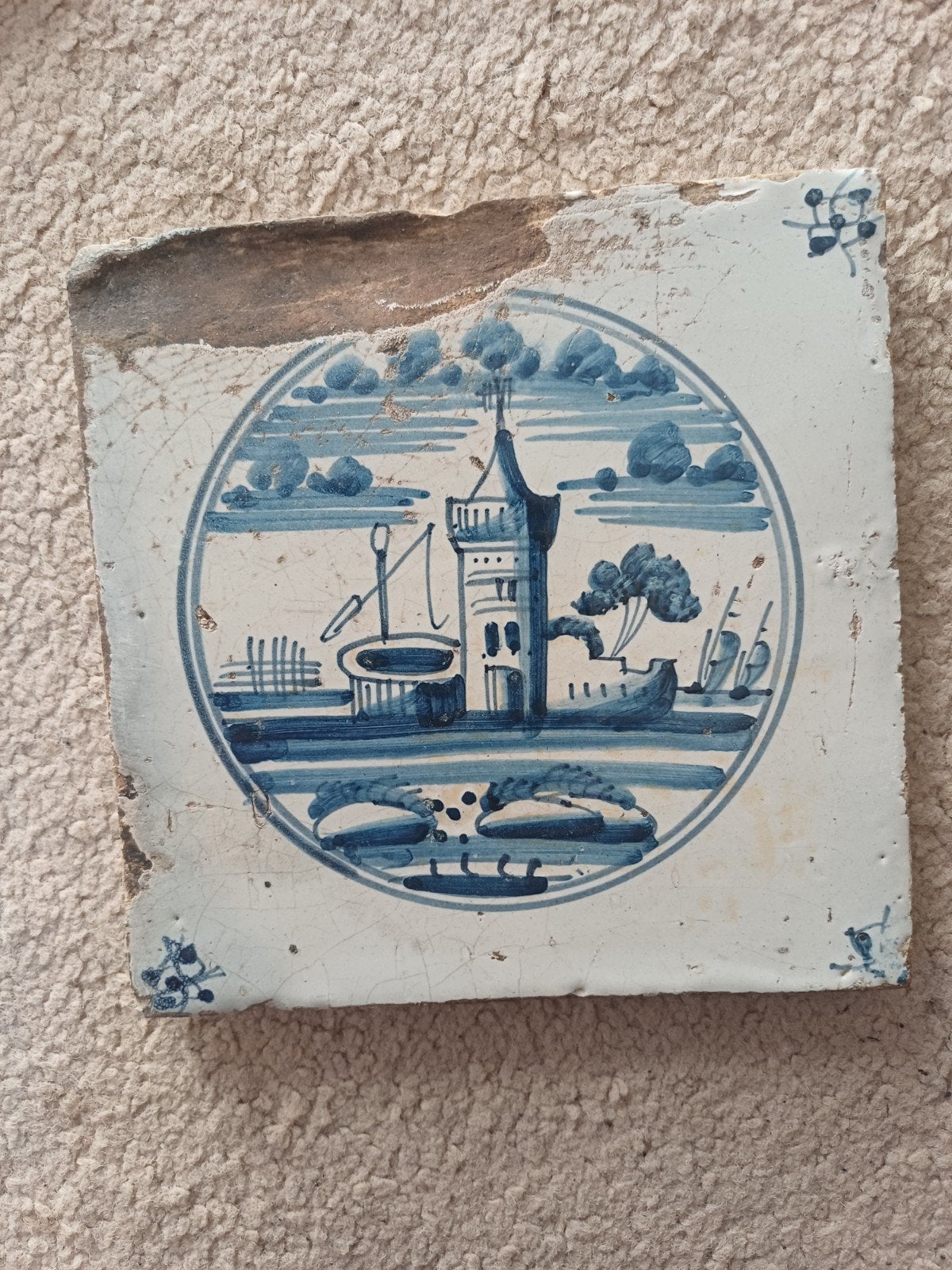 antieke Hollandse wandtegel, Ophalen of Verzenden