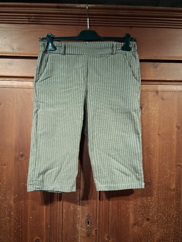 Khaki driekwart broek met krijtstreep XL, Overige kleuren, Maat 46/48 (XL) of groter, Ophalen of Verzenden, Zo goed als nieuw