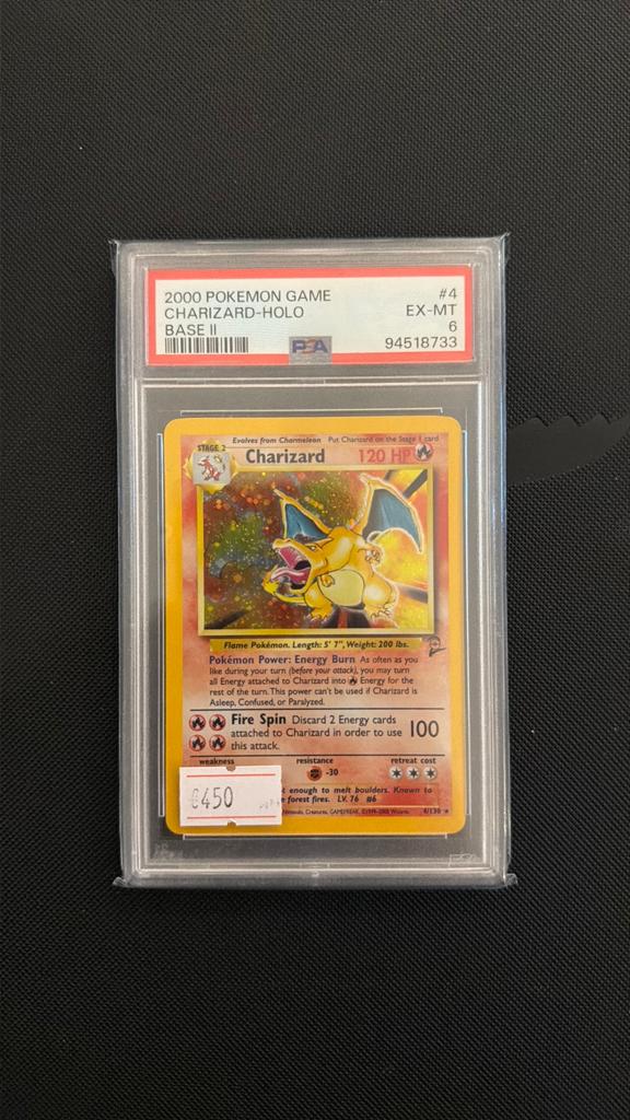 Charizard base set 2 (4/130) PSA 6, Hobby en Vrije tijd, Verzamelkaartspellen | Pokémon, Ophalen of Verzenden, Zo goed als nieuw
